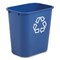 Rubbermaid Commercial 28.13-Quart Rectangular Deskside Recycling Container - Medium, Blue